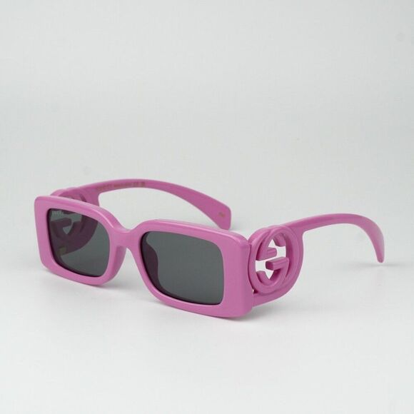 NEW Gucci GG1325S 006 Pink Grey Rectangle Unisex Sunglasses GG 1325S - Picture 1 of 10